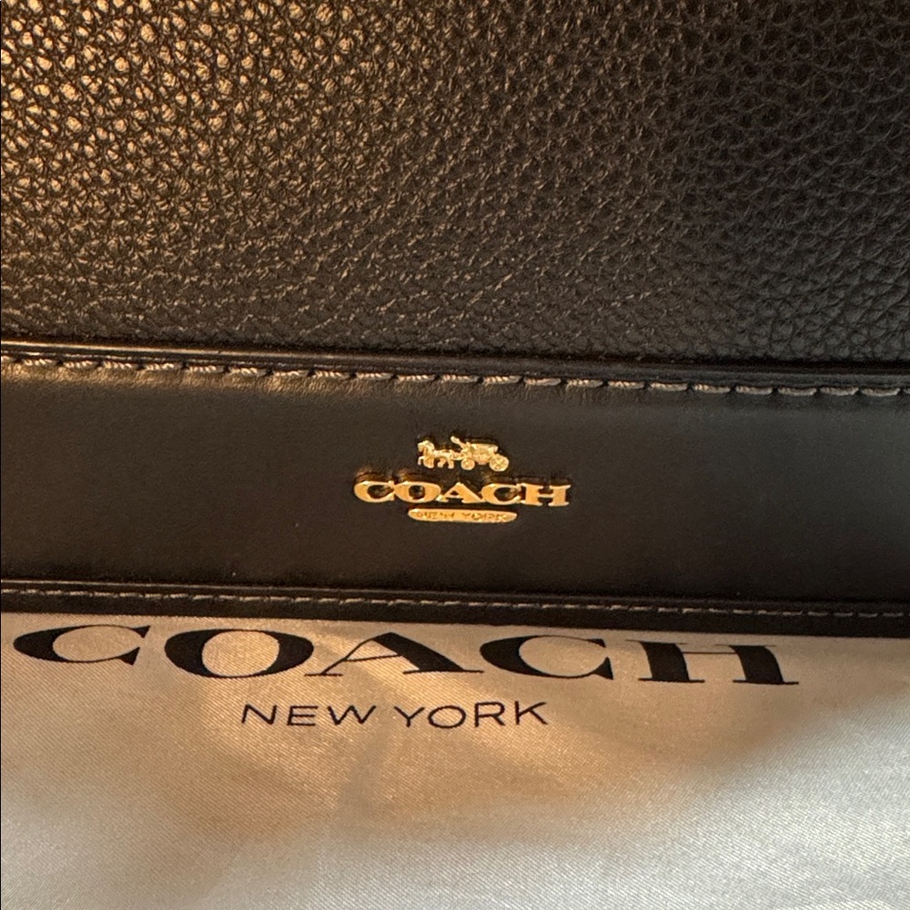 Coach Sabrina Black Leather Satchel - Picture 4 of 5
